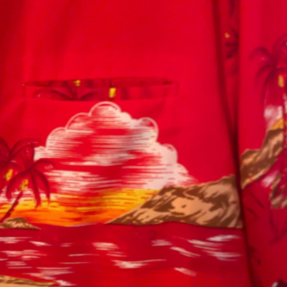 Vintage Calabash Cuzzins Red Yellow Orange Hawaii Shirt Size XL - Picture 3 of 6